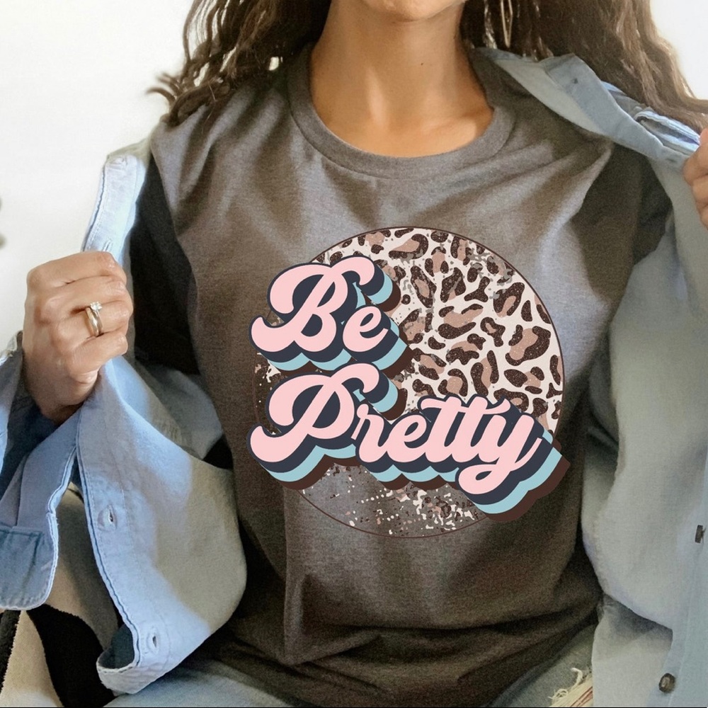 Be Pretty Leopard Graphic T-shirt